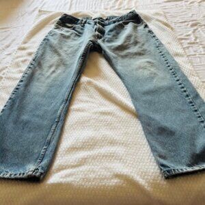 Levi’s 505 Straight Fit Jeans Men’s 34x29 Light Wash Denim Distressed